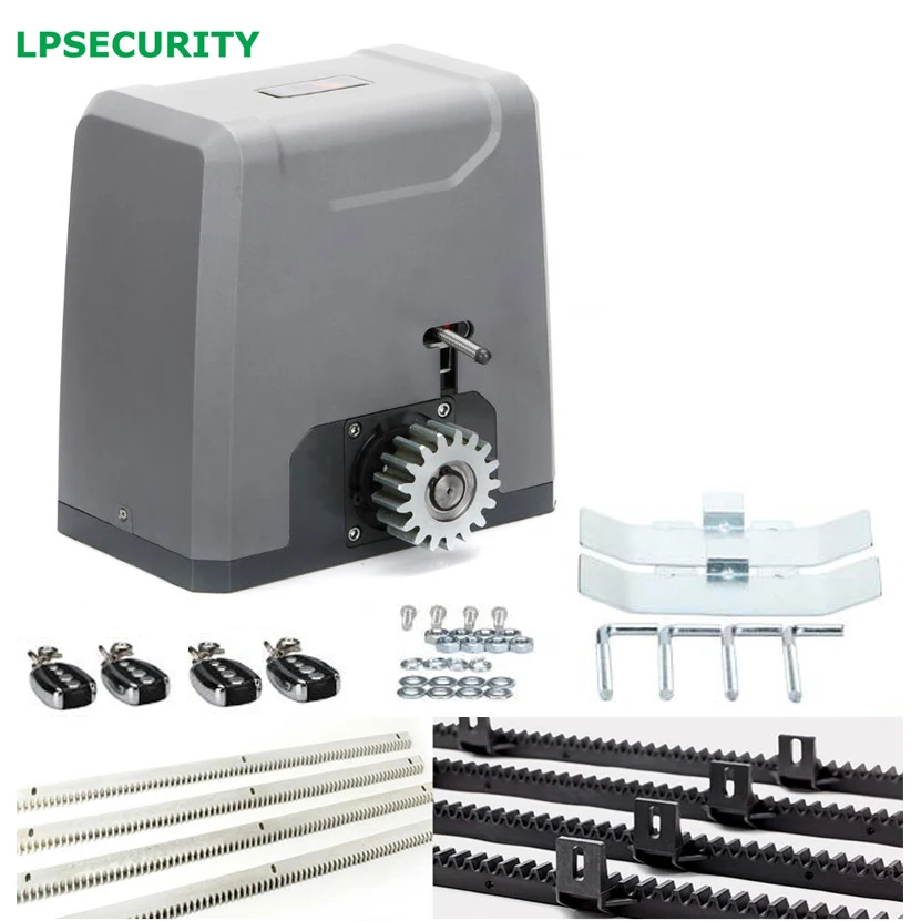 LPSECURITY 1500KG 3200LBS intensive use 4 REMOTE CONTROL AUTOMATIC SLIDING GATE OPENER motor operator with 3m,4m,5m,6mracks