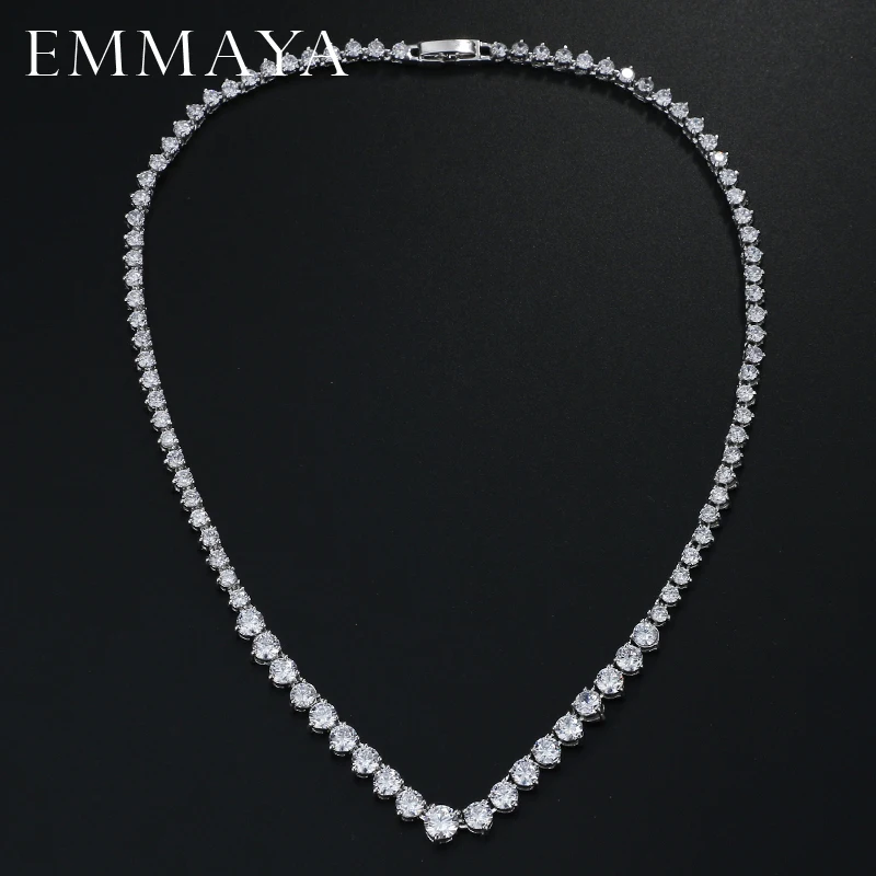 

EMMAYA AAA Zircons Stunning Round CZ Crystal Necklaces and Luxury Bridal Party Jewelry For Wedding