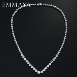 EMMAYA AAA Zircons Stunning Round CZ Crystal Necklaces and  Luxury Bridal Party Jewelry For Wedding