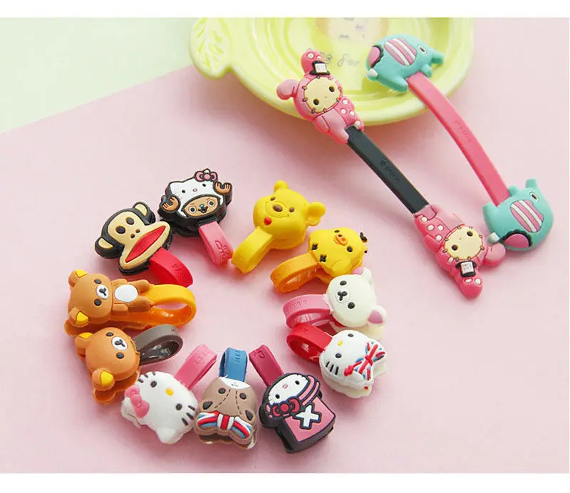 1Pcs Cute Lovely Cartoon Animal Earphone Wrap Cord Cable Holder Winder Organizer