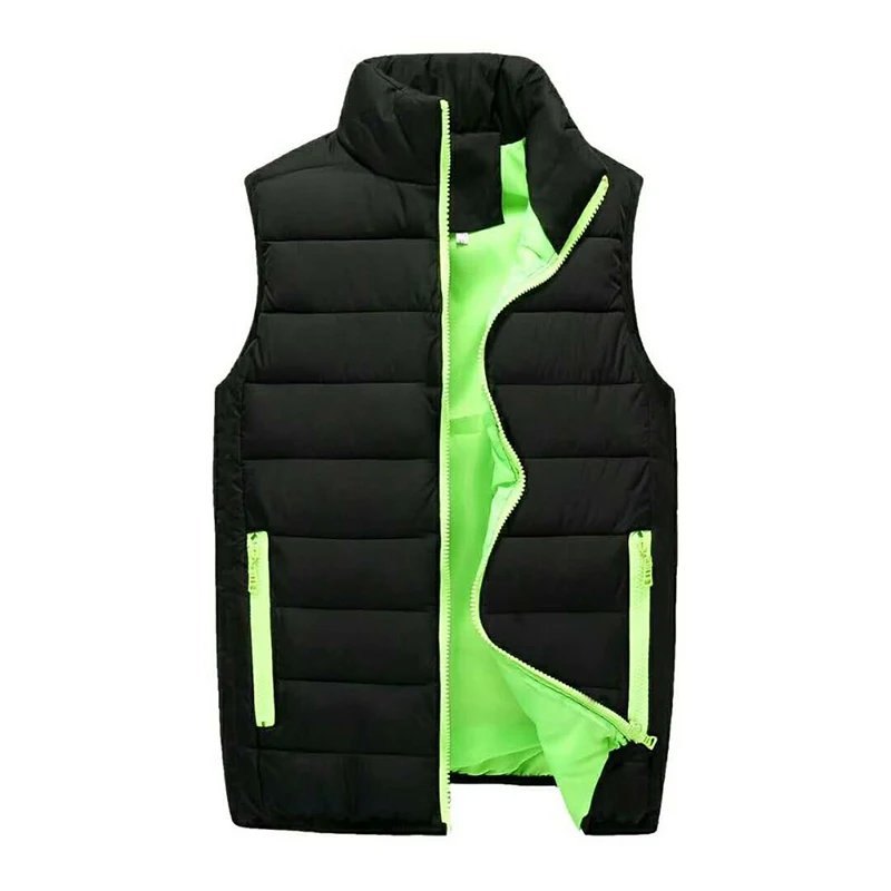 b 2024 New winter Autumn Sleeveless Jacket for Men Fashion Warm Male Winter Vest Light Plus Size Mens Down cotton Waistcoat