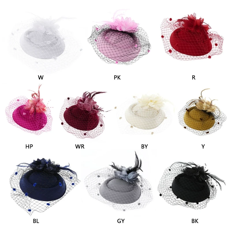 Fascinators Hair Clip Headband Pillbox Hat Bowler Feather Veil Wedding Party New