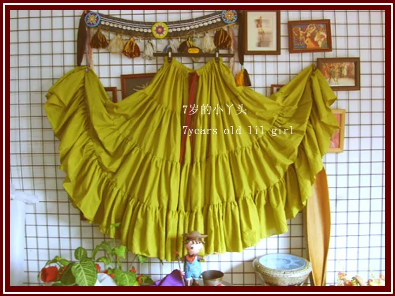 

4Tiered 20Yards100%Cotton Tribal Belly Dance Skirt EM10