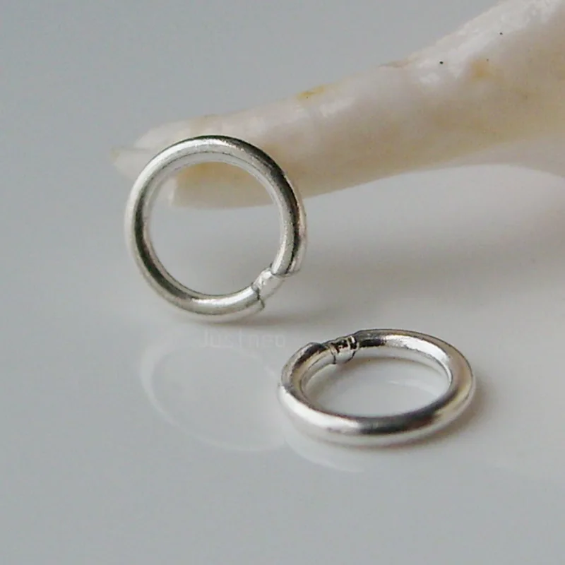 

solid 925 Sterling Silver Closed Jump Rings, ,1 piece