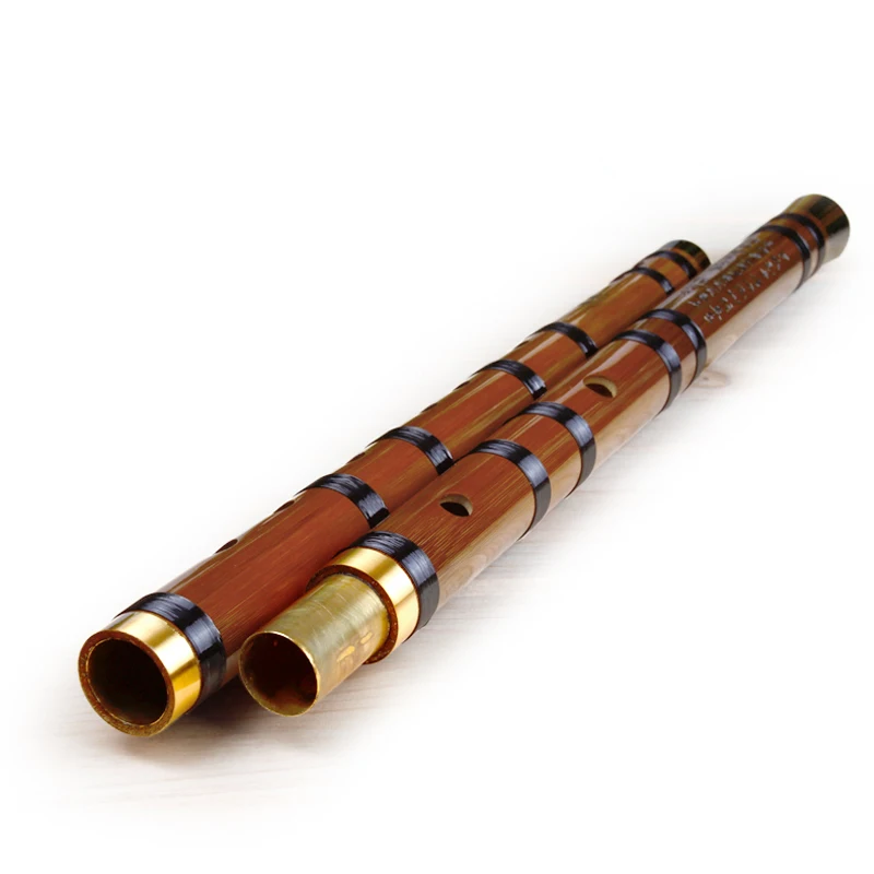 Black Line Chinese Traditional Musical Instrument Handmade Bamboo Flute