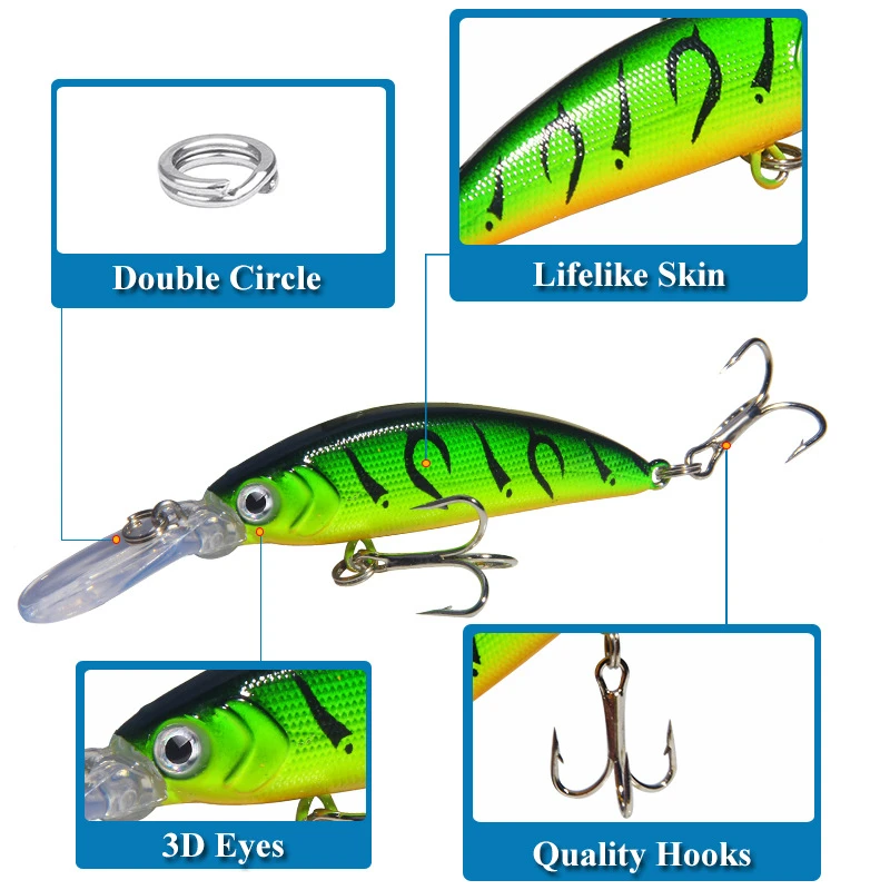 Minnow Señuelo Wobbler para Carpa – Acción Realista - imagen 5