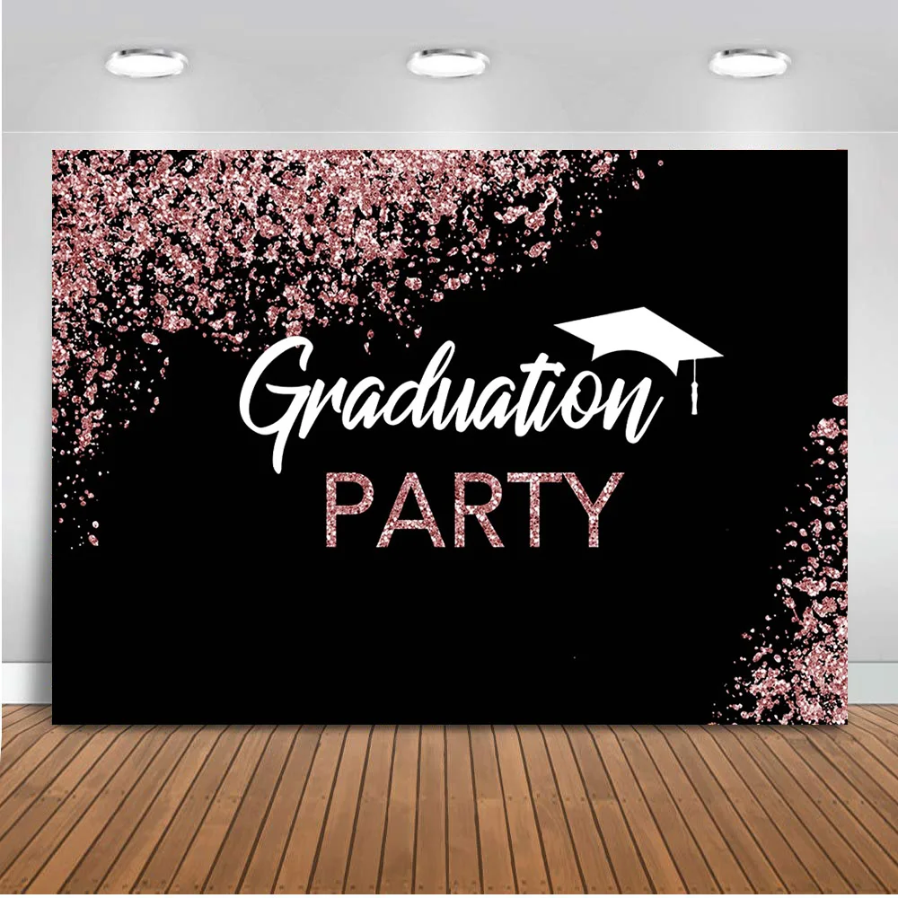 

Graduation Party Backdrop for Photography Birthday Prom Background for Photo Booth Studio Glitter Congratulation Parties