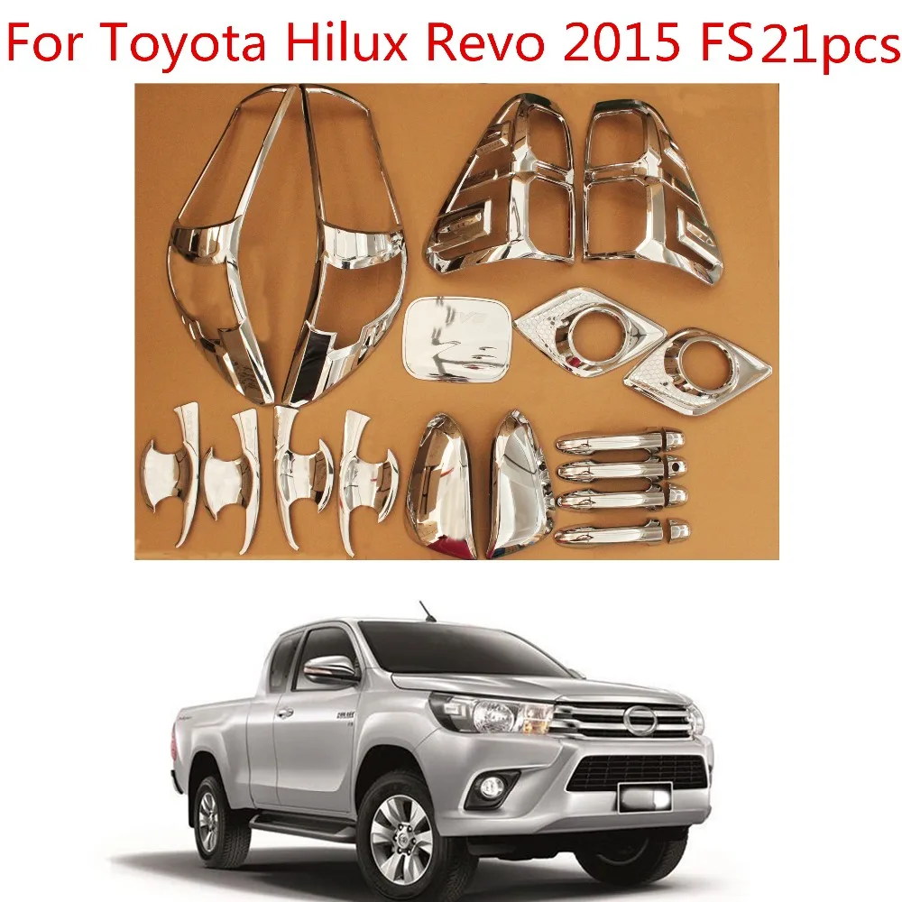 

High-quality 21PCS ABS Chrome plated trim accessories plated For Toyota Hilux Revo 2015-2018 Car exterior refit is special