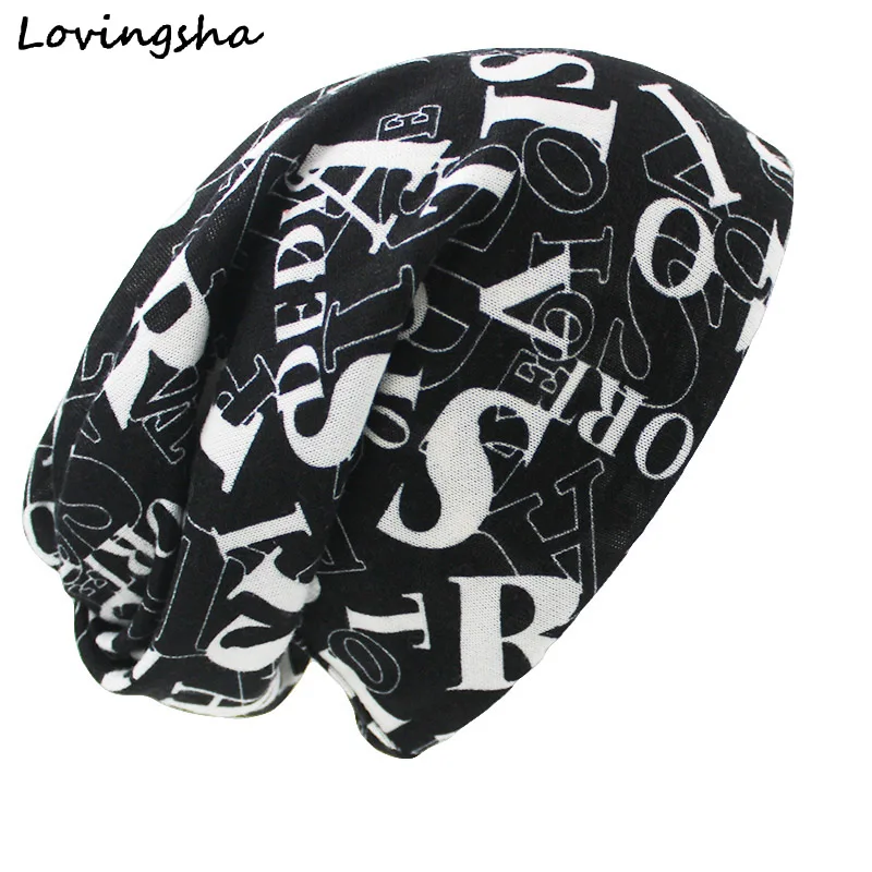 LOVINGSHA Brand Autumn Winter Hats For Women Letter Design Hip-hop Ladies hat Skullies And Beanies Men Hat Unisex HT023