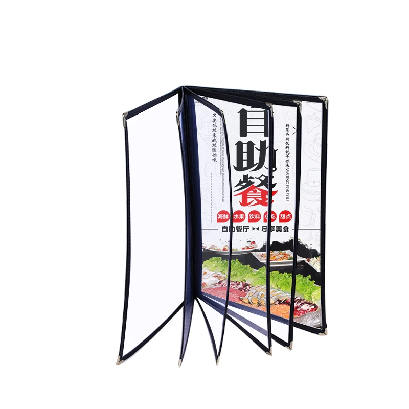 3pcs  A5 6 Sheets PVC Menu Cover Transparent