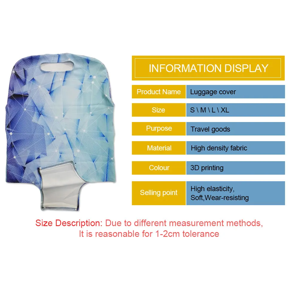 Personality illustratio travel accessories suitcase protective covers 18-30 inch elastic luggage dust cover case stretchable bag