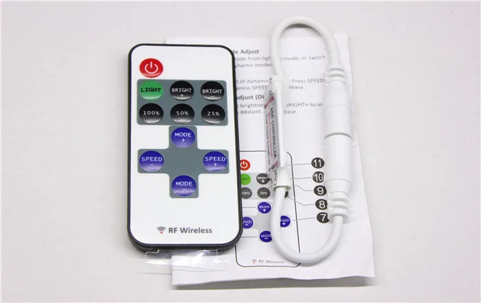 1/2/5/10pcs Mini RF Wireless Led Remote Controller Led Dimmer Controller For Single Color Light Strip SMD5050/3528/5730/5630