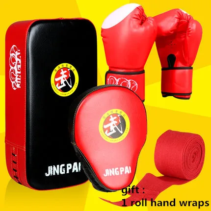 

Adults/Kids Boxing Gloves Mitts Sanda Foot Target Karate Sandbag Gloves Taekwondo Protector For Boxeo MMA Punch With Hand Wraps