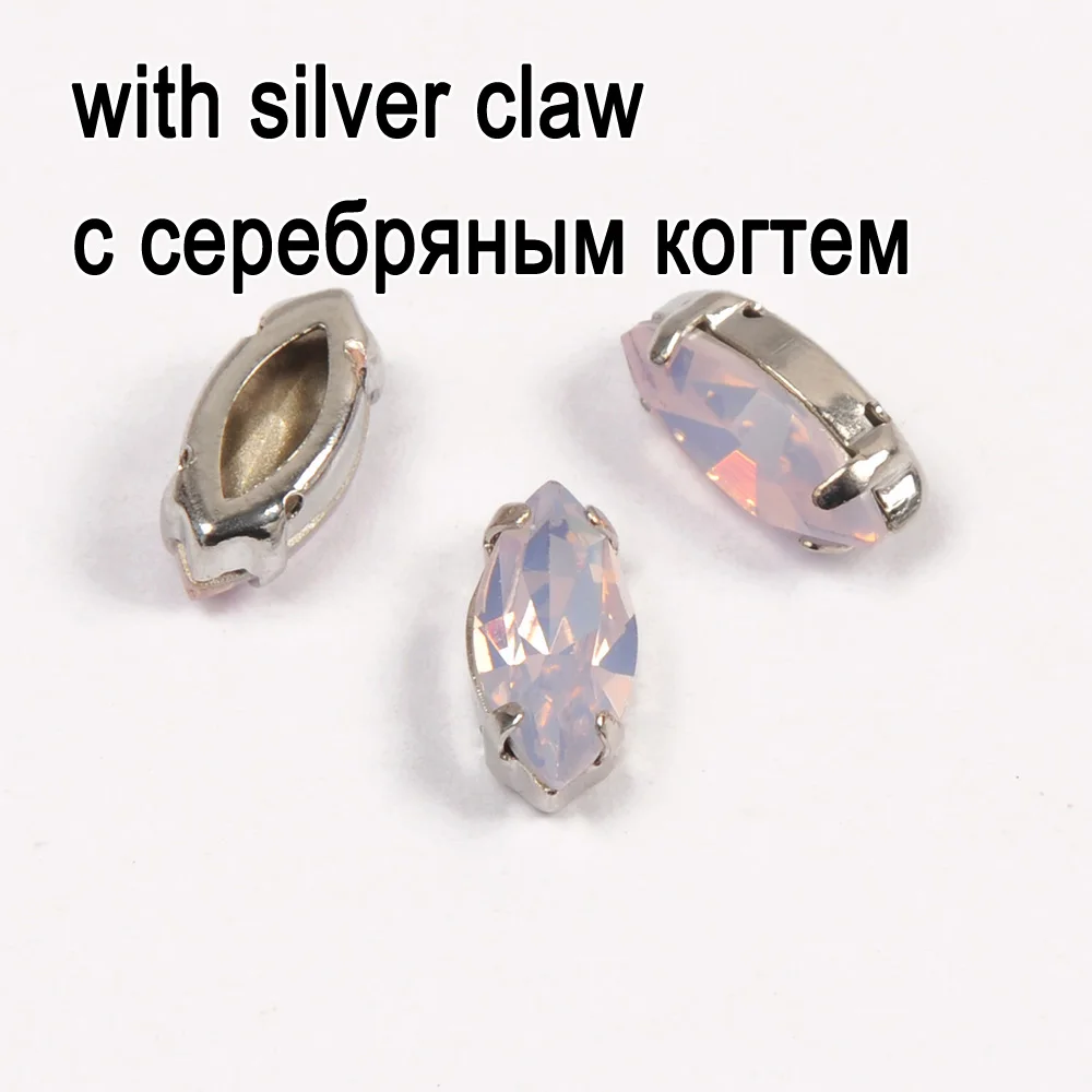CTPA3bI Rose Opal Garment Beads With Claw Glass Stones For Clothing Rhinestone Pointback Sew On Strass Dress Crafts Handicrafts