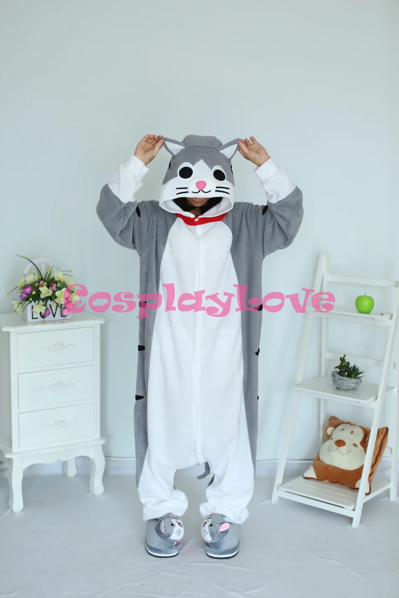 Cheese Cat Pajamas Animal Cosplay Costume Coral Women Men Kid Adult Pajamas Onesies Cartoon Halloween Sleepwear Sleepsuit