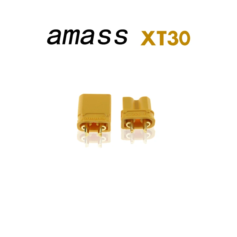 Amass 10 Pair XT30 XT30U Plug Adapter Male Female Bullet Connector Gold Plated Banana Plug