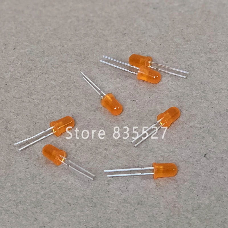 100pcs/lot F5 5MM Round LED in the color DIP Orange Turn Orange LED light emitting diode For DIY Lights lamp beads