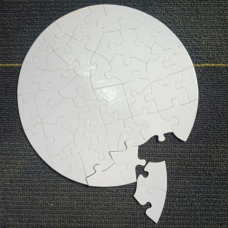 Free Shipping 10pcs Round Sublimation Blank Puzzles DIY Craft Jigsaw Puzzle 20cm High Quality