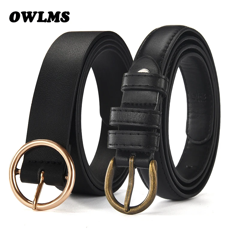 

Fashion Dress Cintos Para Mulheres Accessories Sweater Thin Belt Female Brief Cinto Feminino Small Strap PU Leather Black Jeans