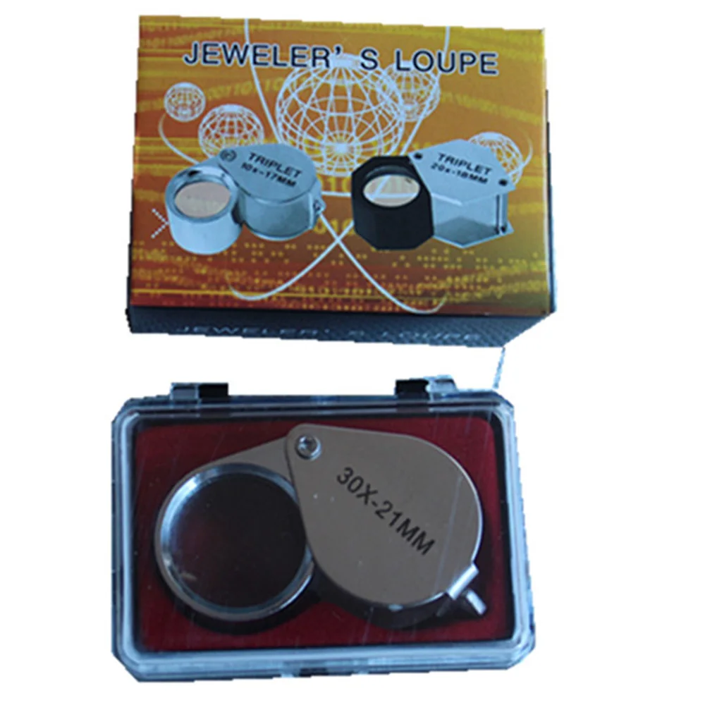 30X-21mm Jewelry Magnifier High Magnification Magnifying Glass Optical Instrument School Teaching Equipment