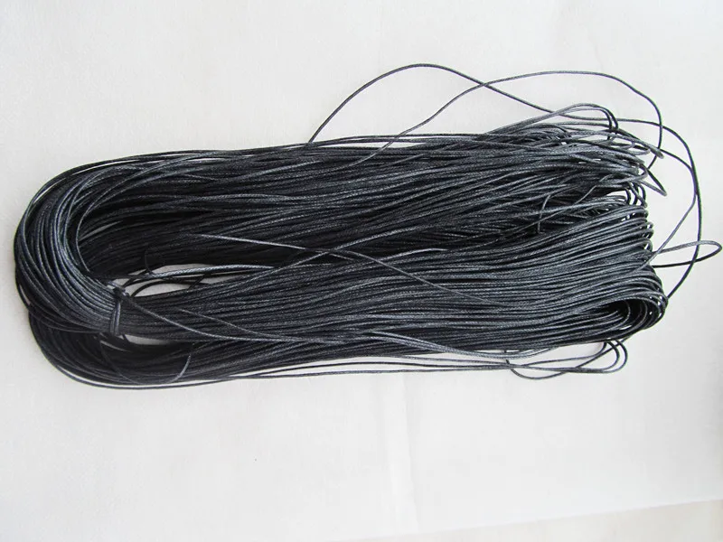 Wholesale 100Yds 1mm Round Lake Blue Wax Cotton Cords String Rope,Jewelry Beading String, For Bracelet & Necklace