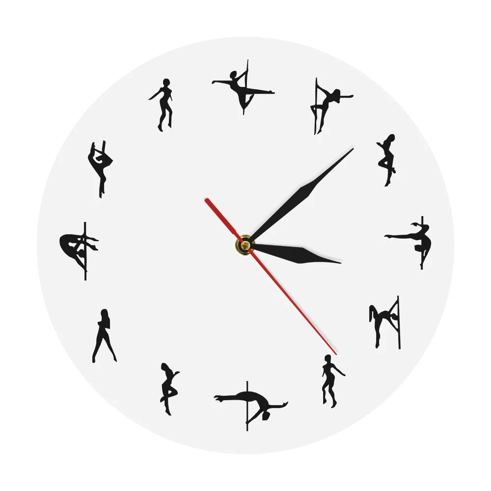 Pole Dancers Minimalist Design Modern Wall Clock Night Club Wall Decor Sexy Chick Dancing Strippers Decorative Clock Watch Gift