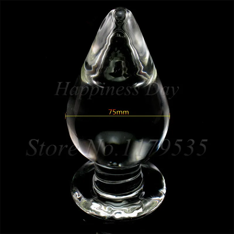 80mm Large Size Pyrex Glass Anal Butt Plug Huge Crystal Dildo Big Bead Penis Adult Female Masturbation Sex Toy for Women Men Gay