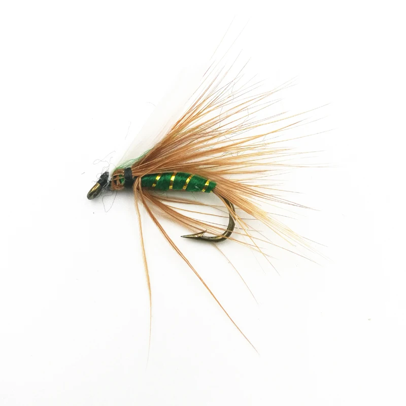 Shared With Fish 5pcs\lot Green Quill Dry Fly May fly Nymph for Fly Fishing Trout Size 10