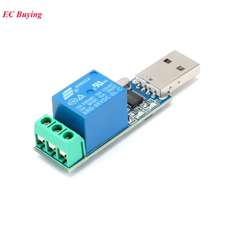 LCUS-1 type USB Relay Module Electronic Converter PCB USB Intelligent Control Switch SRD-05VDC-SL-C 5V 10A Rele