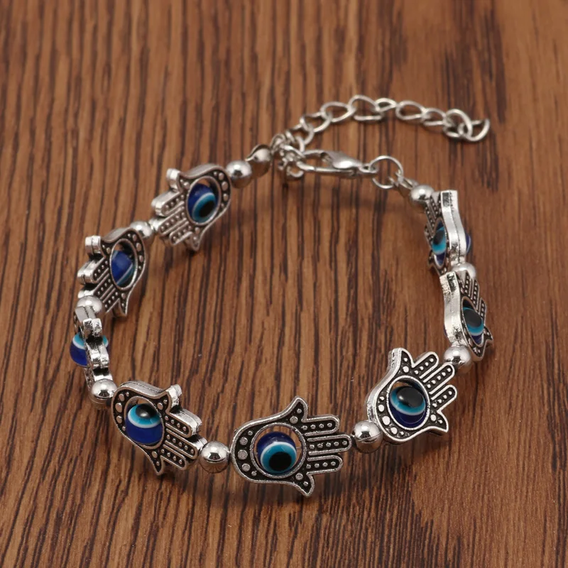 Tenande 2-farbige Vintage-Natursteinperlen, Hamsa-Hand, böser Blick, Armbänder und Armreifen für Frauen, Schmuck, Bohemian-Maxi-Bijoux – Detail 38