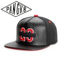 PANGKB Brand BANNED CAP Black Leather cotton 23 snapback hat hip hop Headwear men women adult outdoor casual sun baseball cap