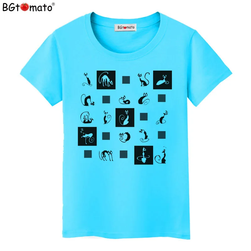 Creative design cats printing T-shirts New trendy summer Tops women original brand good quality casual Tees