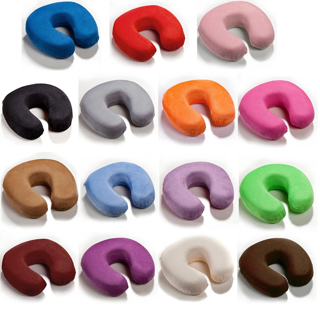 

Memory Foam Neck Pillow Resting Head Neck U Shape Soft Travel Pillow For Office Train Rest Airplane 15 Colors Neck Pillows