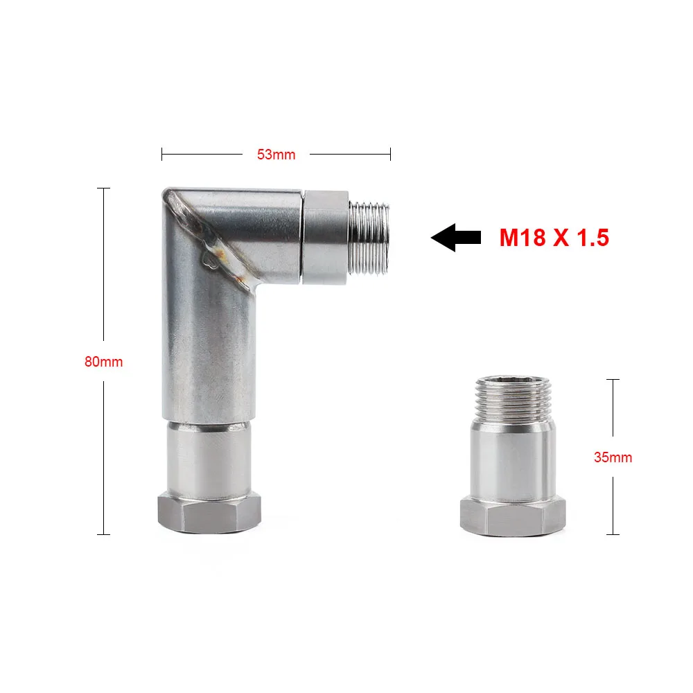 O2 oxygen sensor angled extender spacer 90 degree 02 bung extension M18 X 1.5 BX101365