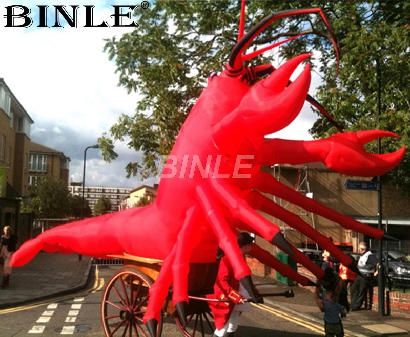 Promotional custom made giant inflatable lobster inflatable shrimp balloon blow up crawfish with led light for parade