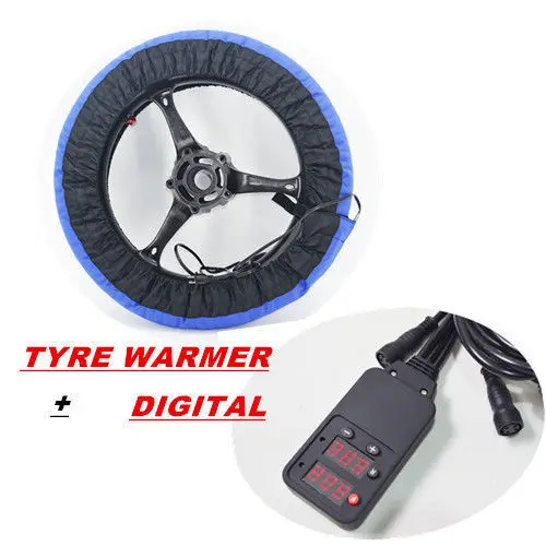 Digital Tire Warmers Set Racing Motorcycle Tyre Heater Cover Front 120 Rear 190 200 Bule