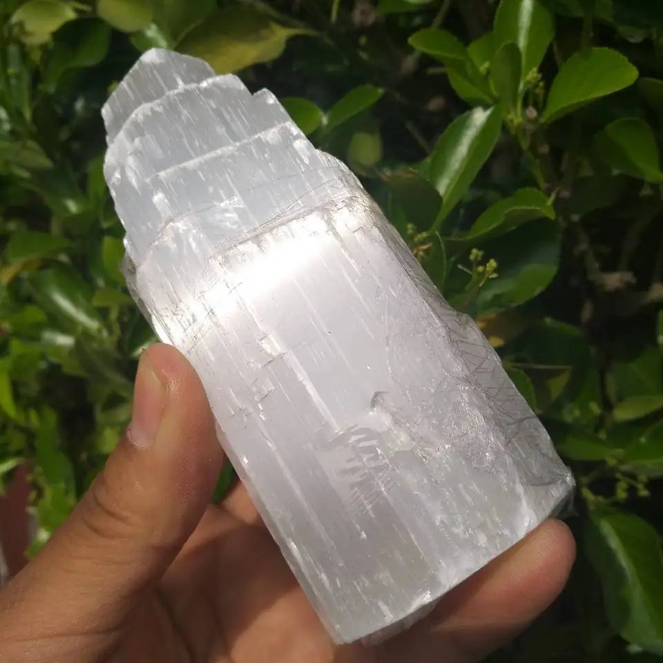 SELENITE White Gypsum Skyscraper Castle Towers Gypsum Crystal Point