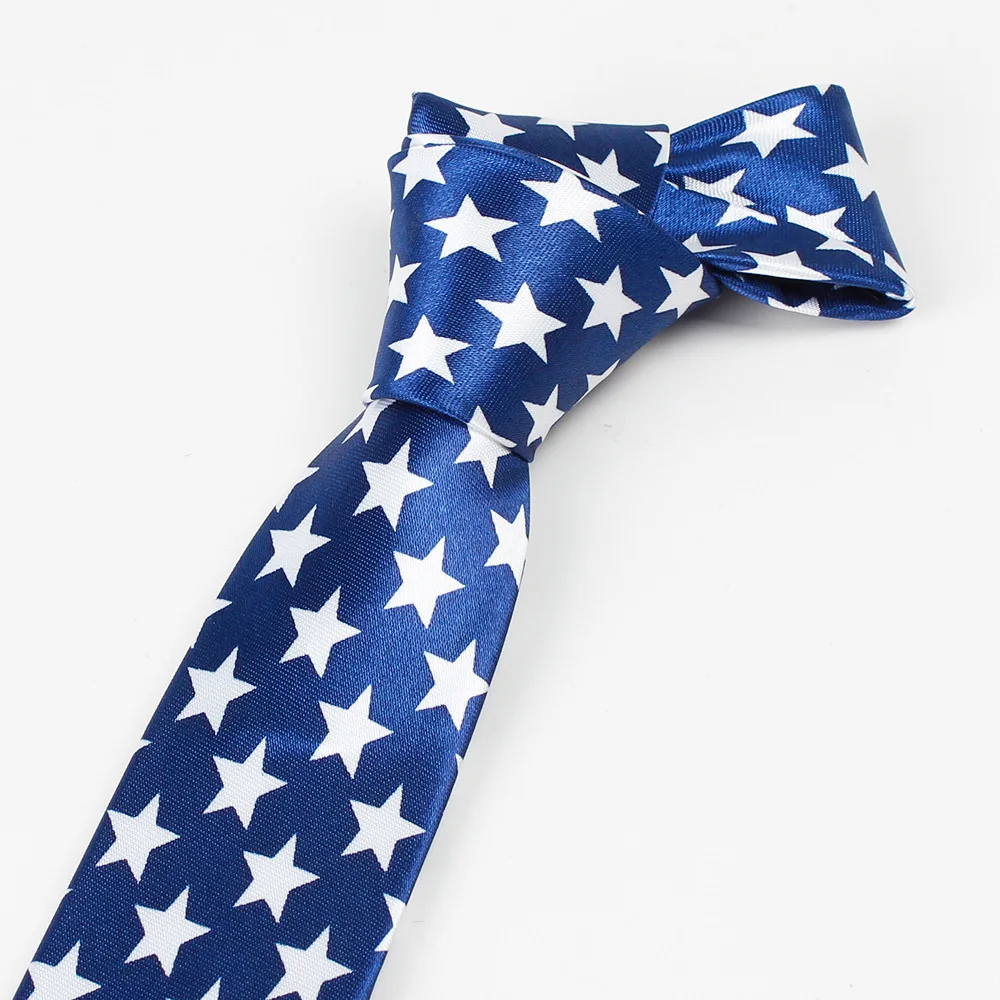 Brand new Artificial Silk Star Striped American Flag Mens Necktie For Man Wedding Performance Tie For Business Party Ties 8cm
