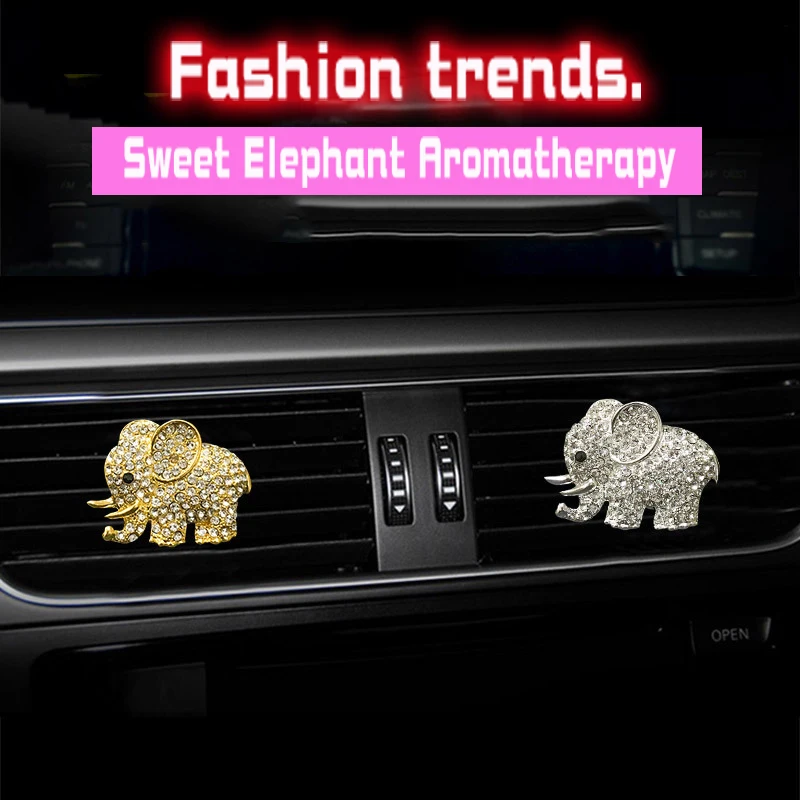 Fashion Trend Water Diamond Elephant car Air conditioning outlet perfume car perfume car interior accessories car fragrance