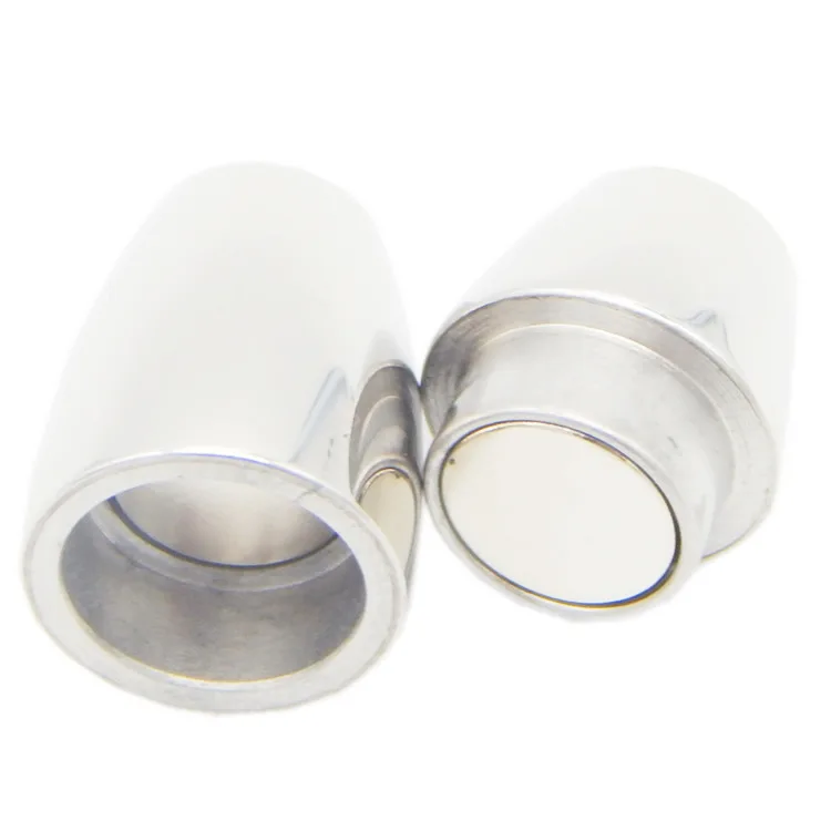 Round Leather Cord Barrel Shape Stainless Steel Magnetic Clasps 7 Sizes 2mm-8mm Hole DIY Jewelry Accessories BXGC-057