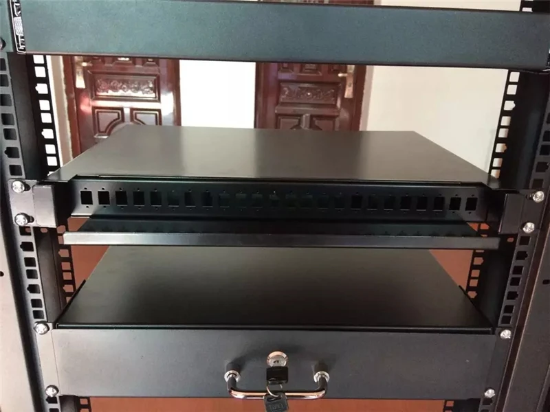 12/24 fiber termination box 19" rack SC LC ST FC without pigtails&adapter 1.2mm thickness >4KGs optical fibre patch panel drawer