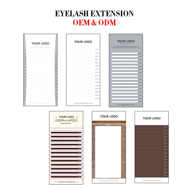 DeceMars Private label personal logo name eyelash extension ODM OEM random size customize lash extension with custom brand name