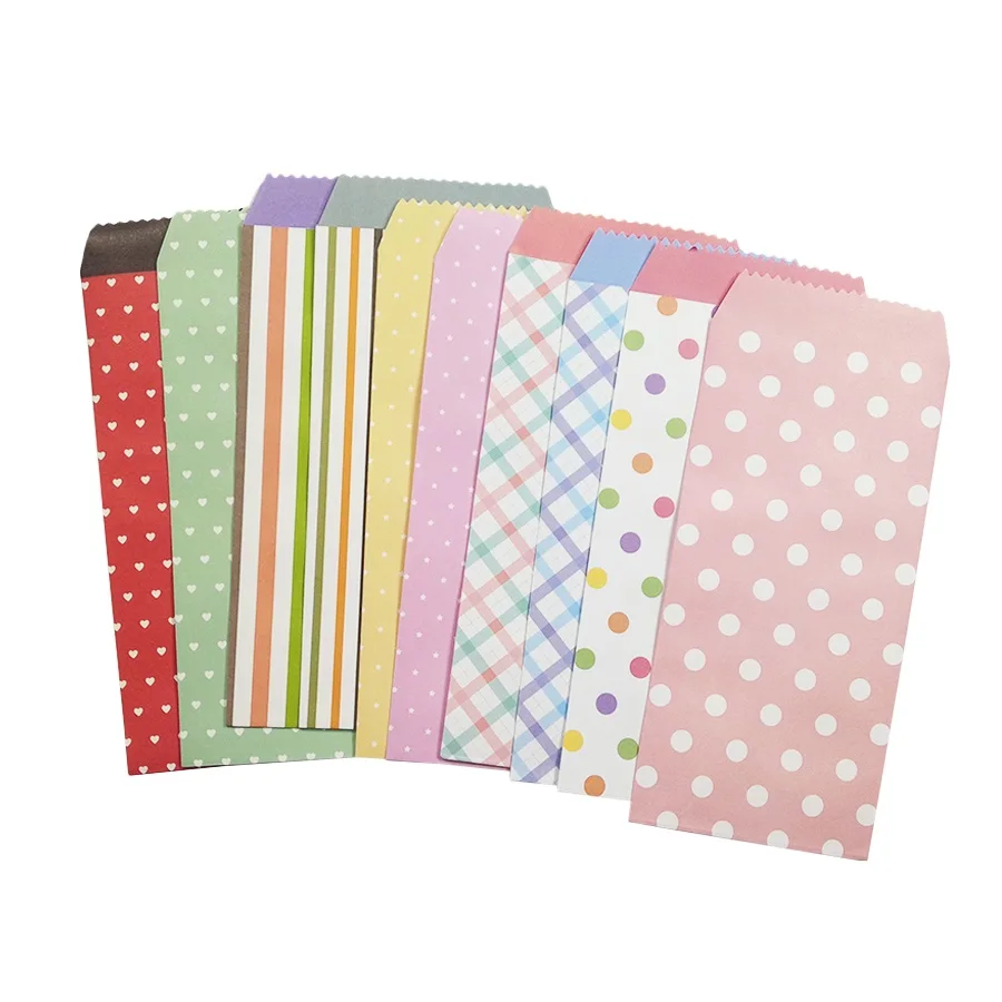 10Pcs/lot 195x85mm Cute Dots Striped Fresh Paper Envelope Creative DIY Tool Greeting Card Cover Scrapbooking Gift