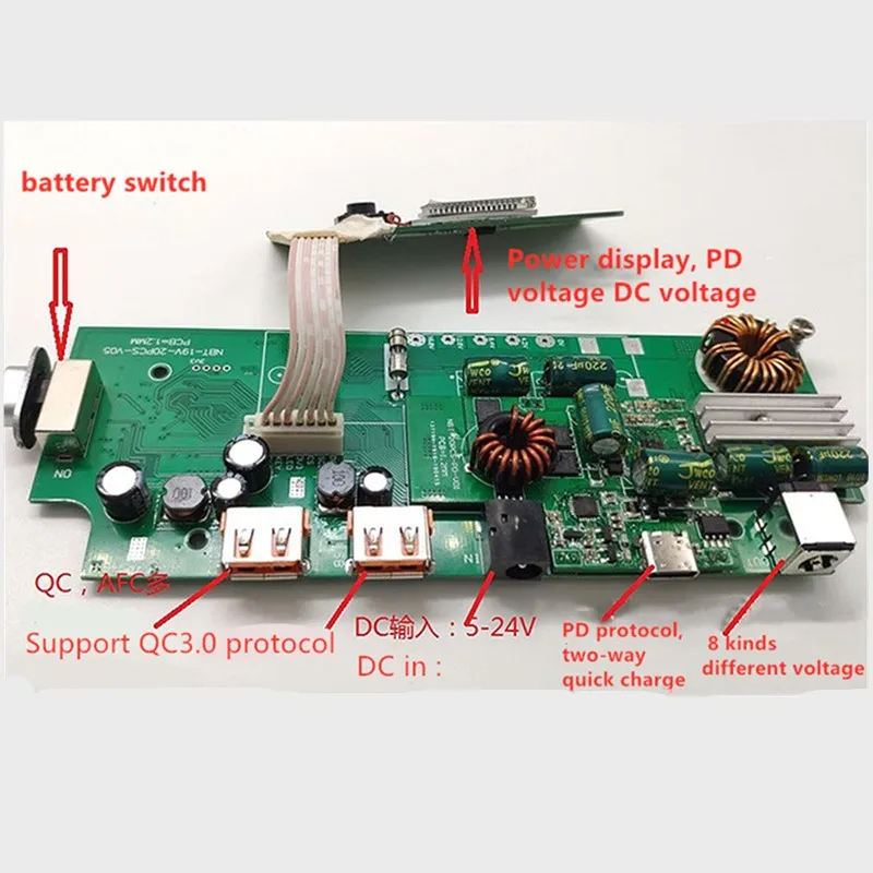 Power Bank do laptopa Shell Case Box szybka ładowarka Usb QC3.0 Diy Powerbank PD80W DC5v 9v 12v 15v16v 19v 20v2 4v zasilacz do ładowania notebooka