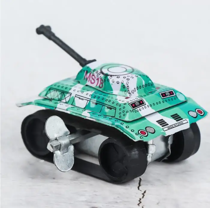 iWish Hot Wind up Metal Tank Clockwork Toys Vintage Tin Friction Modern Iron Toy Kids For Children Baby Classic Christmas Gifts