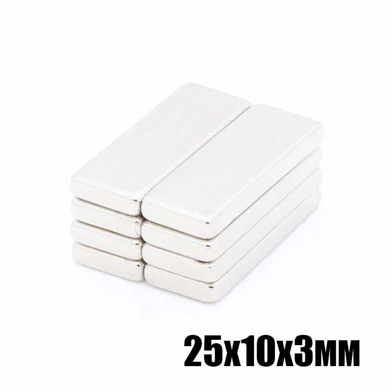 50pcs 25x10x3 mmes Igencsak Erős Neodímium Zárol magnets 25x10x3 mmes N35 fokozatú Hatalmas Mágnes Állandó Mágnes 25 X 10 X 3 mmes