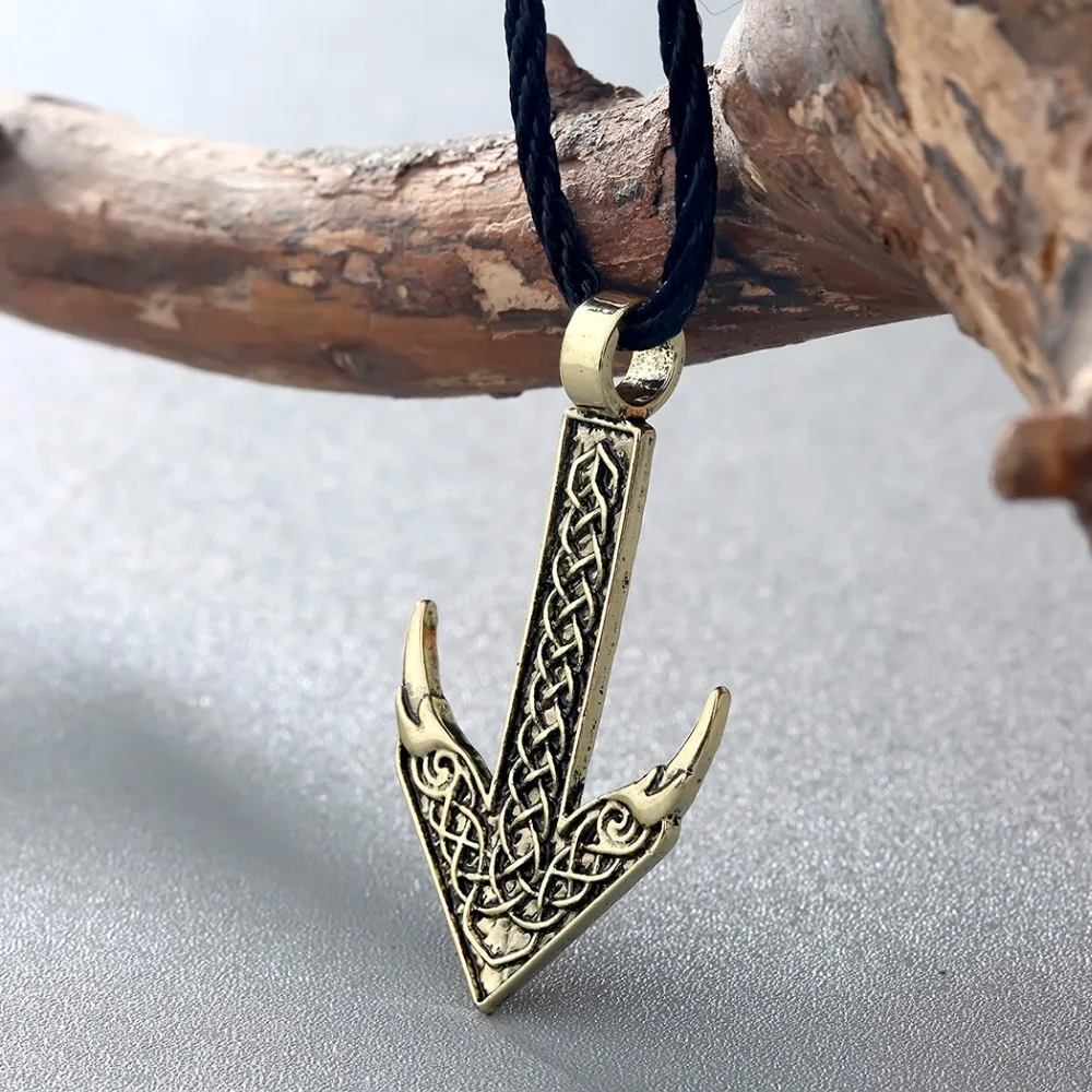 Kinitial Hot Fashion Norse Vikings Nordic Pendant Necklace Rune Viking Amulet Pendants Necklaces Nordic Talisman for men Gifts