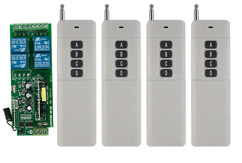 

AC85v~250V 110V 220V 4CH RF Wireless Remote Control Relay Switch light /lamp/ window/Garage Doors shutters projection screen