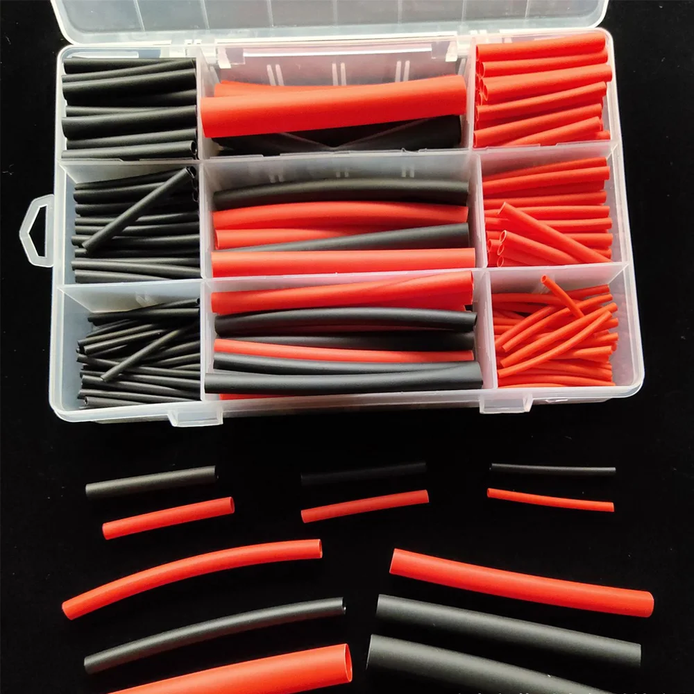 Adesivo de parede dupla Heat Shrink Tubing Kit, melhor cabo manga tubo Assor, 6 tamanhos, 1, 16, 3, 32, 1/8, 3, 16, 1/4 ", 3:1, 130 pcs, 270 PCes
