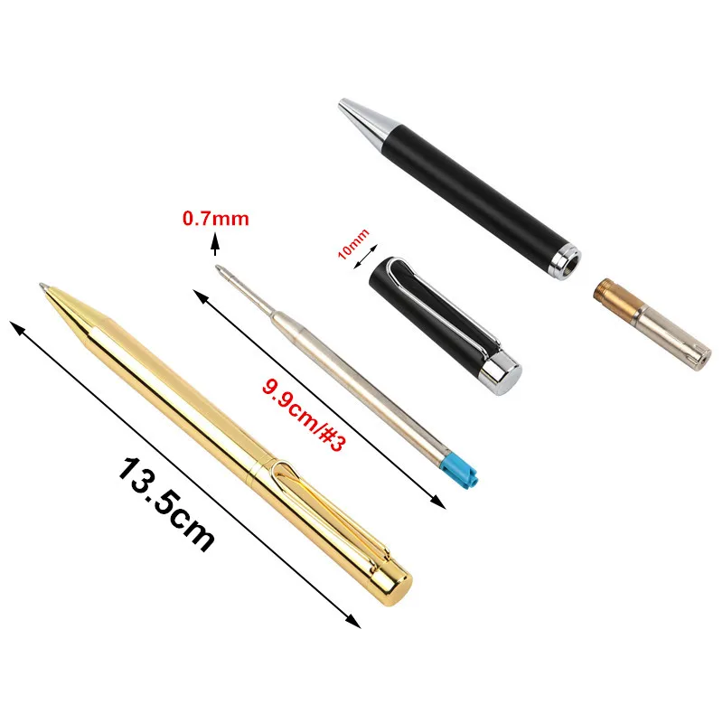 GENKKY Metal Pen In Ballpoint Pen 0.7mm Blue Black Refills Ball Promotion Gift luxury Pen for School Office Supplies